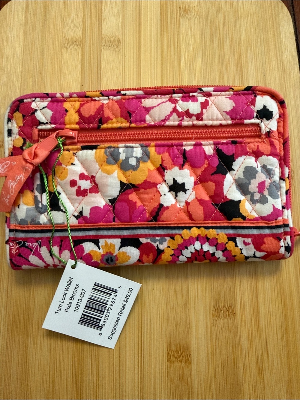 NWT Vera Bradley Pixie Blooms Quilted Turn Lock Wallet - Picture 5 of 5